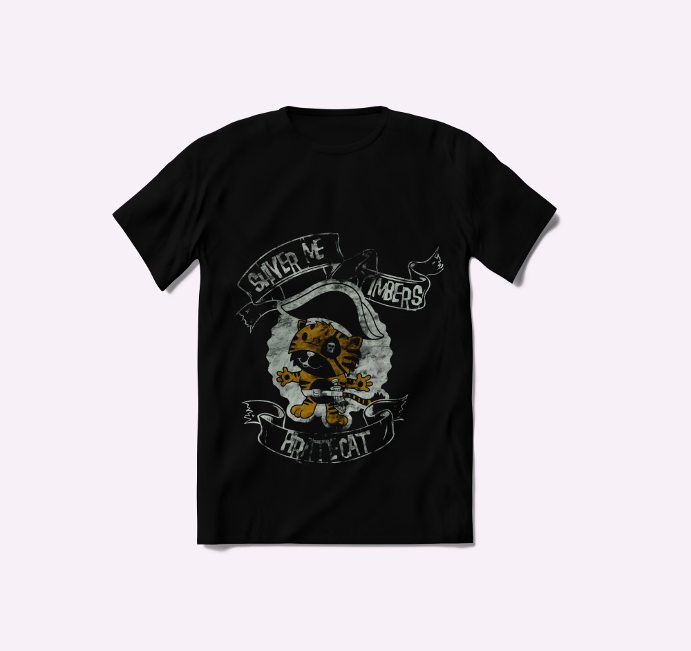 Shiver Me Timbers Heli Cat Vintage Graphic T-Shirt