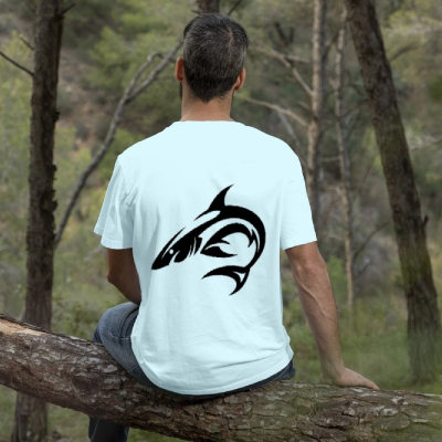 Marlin Tribal Graphic White T-Shirt