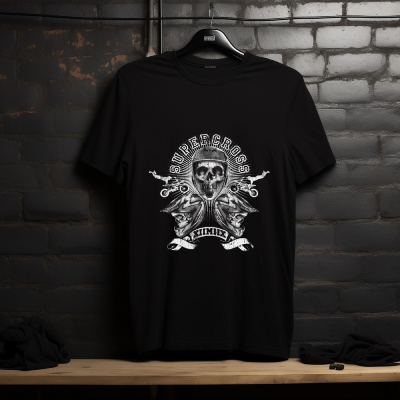 Supercross Skull Rider Black T-Shirt