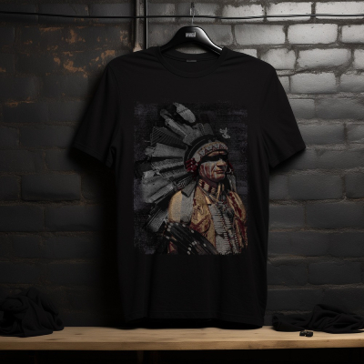 Native Warrior Spirit Black T-Shirt