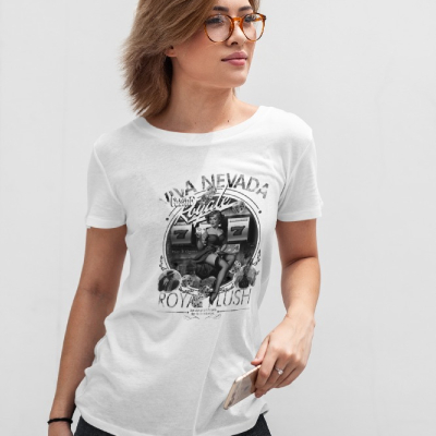 Viva Nevada Royal Flush Vintage Graphic T-Shirt – White