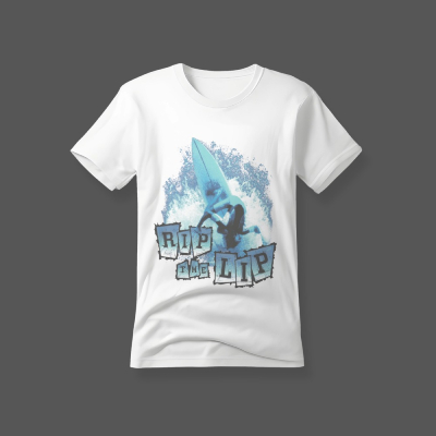Rip the Lip Surfer Graphic T-Shirt – White