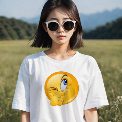 Winking Emoji Fun White T-Shirt
