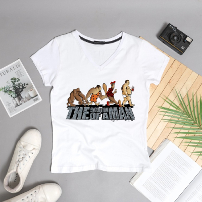The Evolution of a Man Funny Graphic T-Shirt – White