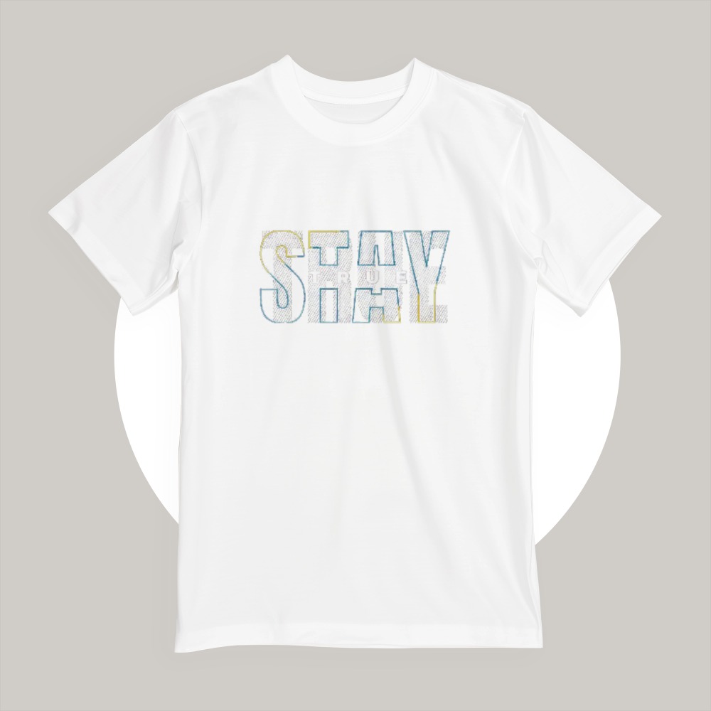Men's Stay True Graphic Print T-Shirt – Minimalist Motivational Cotton Tee