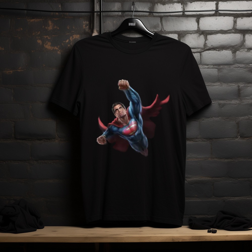 Flying Hero Graphic Black T-Shirt