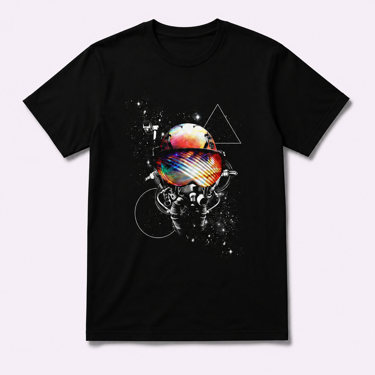 Cosmic Astronaut Neon Visor Graphic T-Shirt