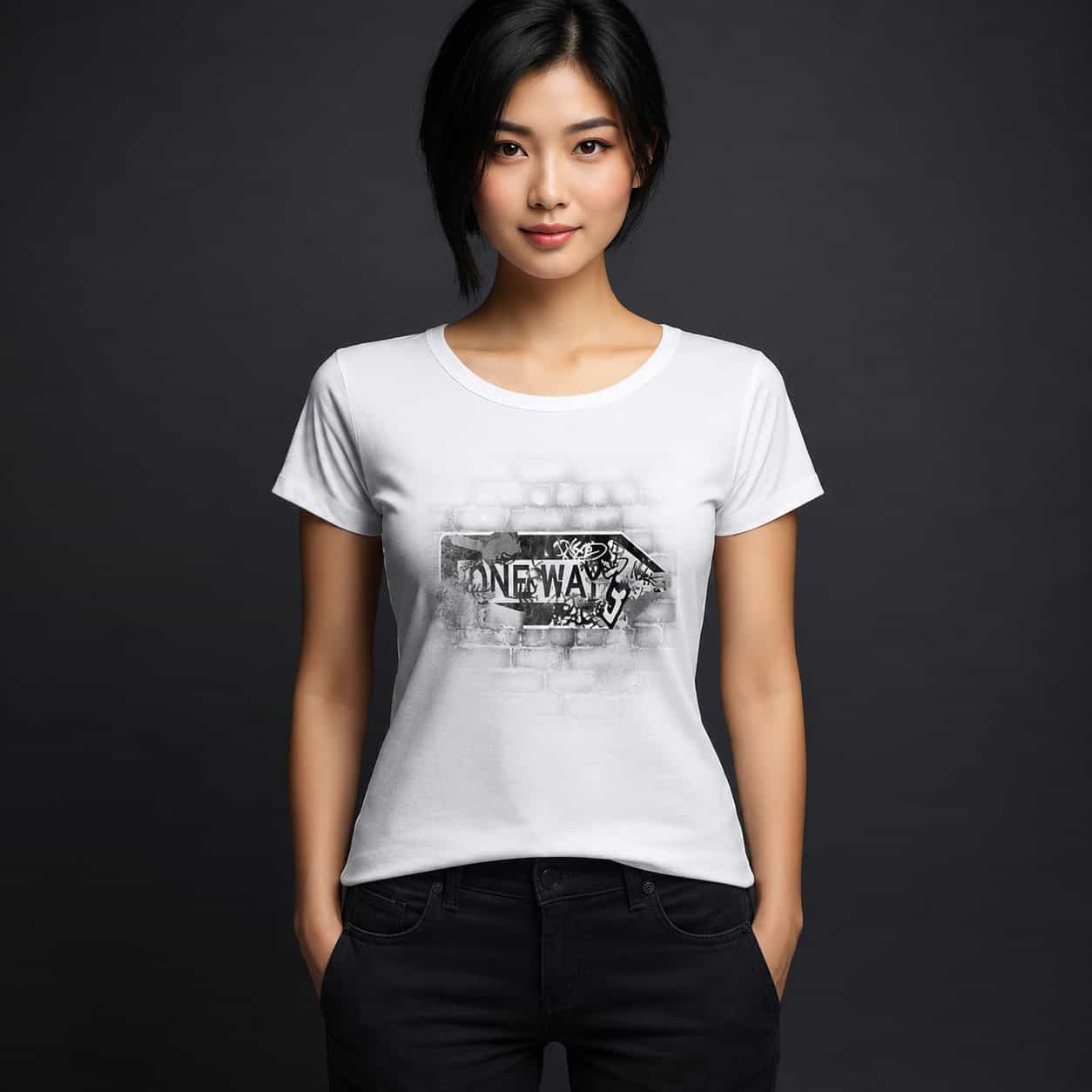 New Way Urban Street Art Graphic Women’s T-Shirt – White