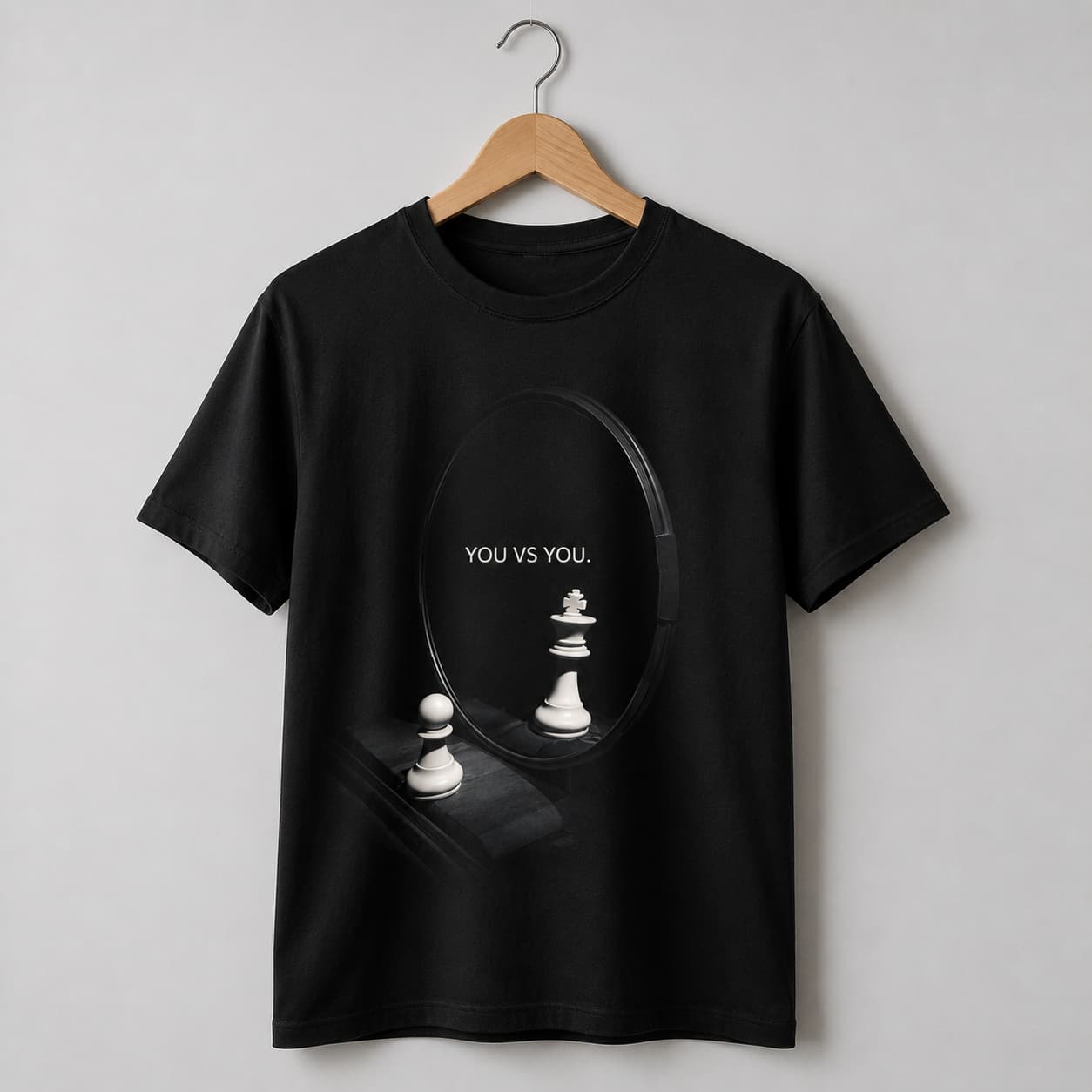 You vs You Motivational Chess Graphic Black T-Shirt