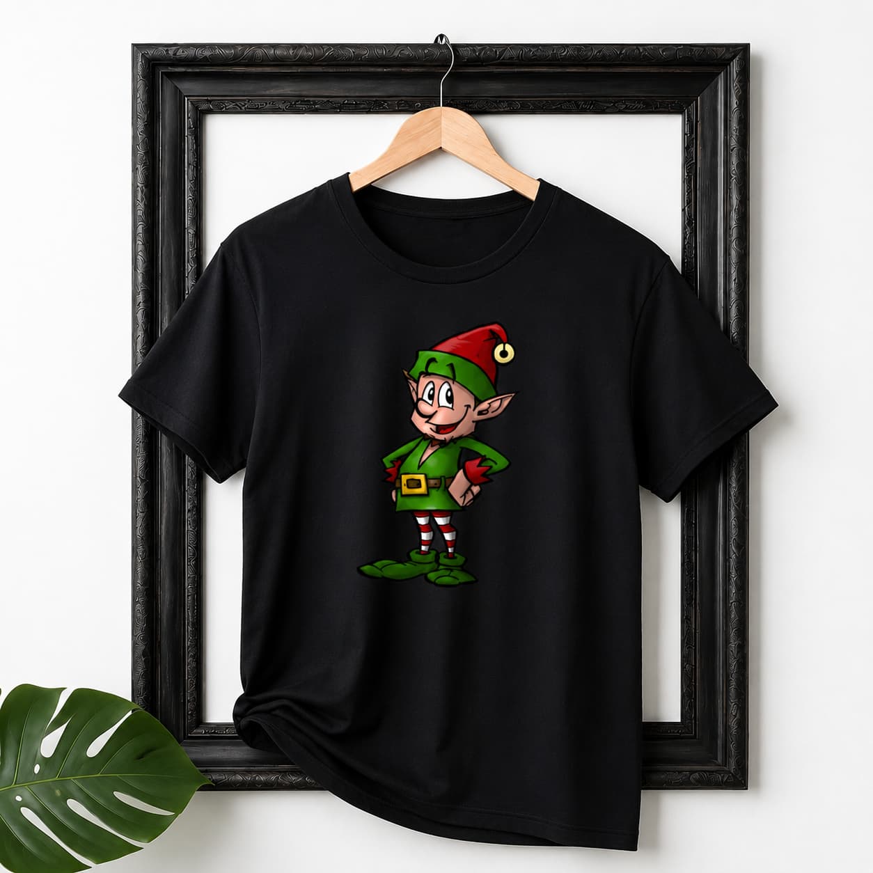 Cute Christmas Elf Graphic Printed T-Shirt for Men & Women