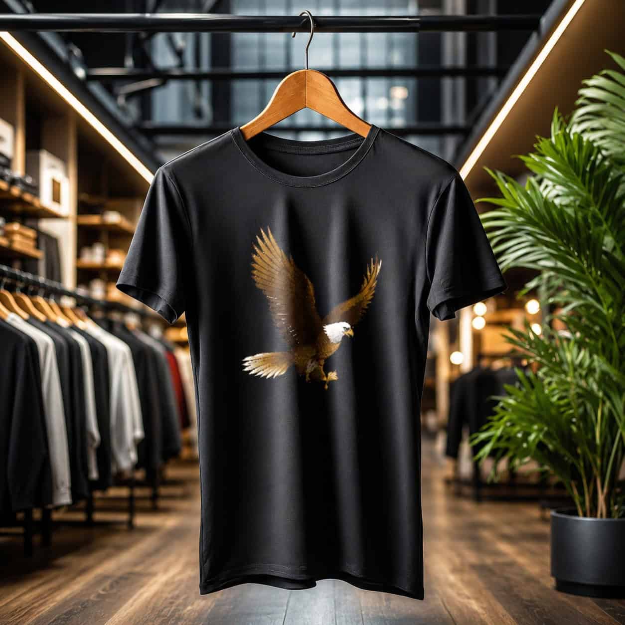 Majestic Eagle Graphic Black T-Shirt