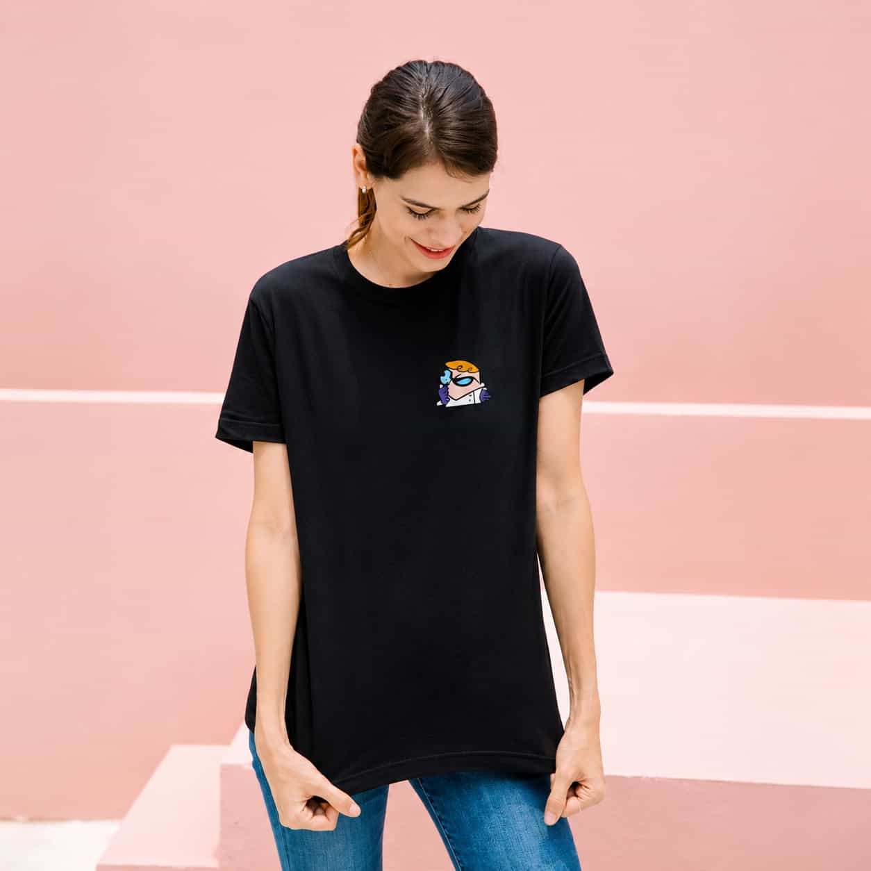 Cool Cartoon Scientist Graphic T-Shirt – Black Casual Tee
