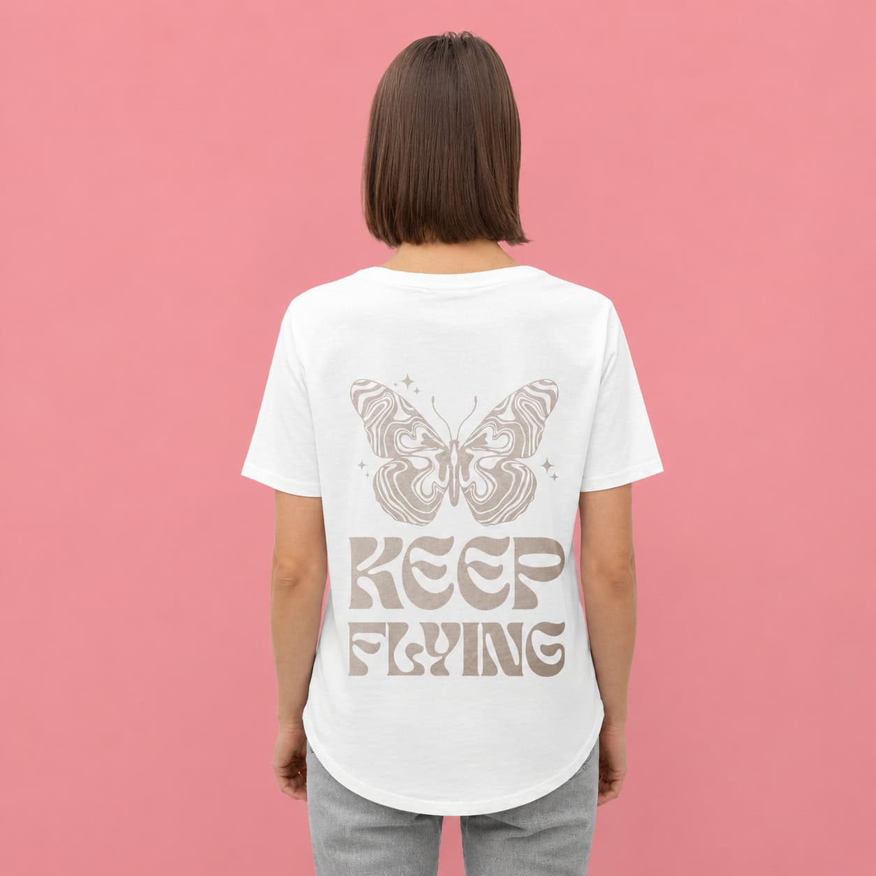 Women's Keep Flying Butterfly Graphic T-Shirt