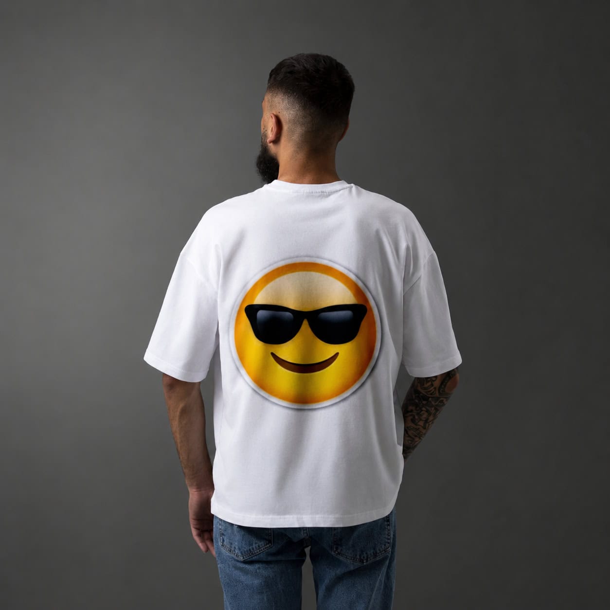 Cool Emoji Oversized T-Shirt – White
