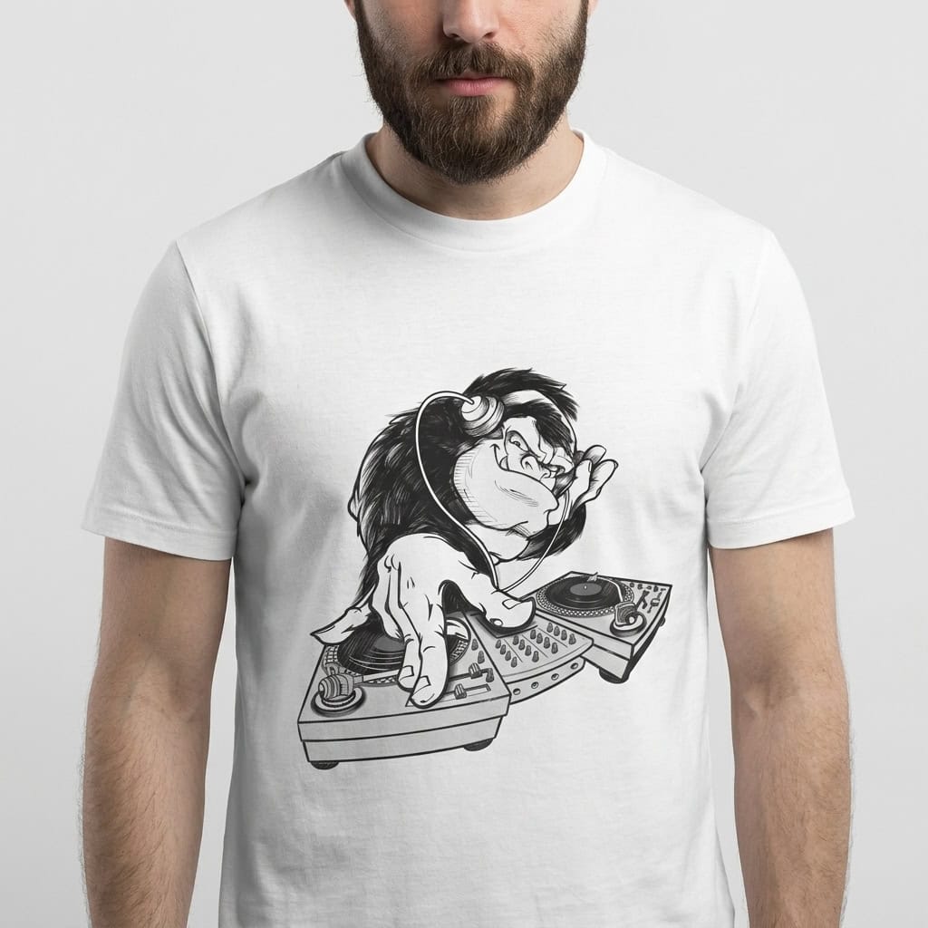 DJ Gorilla Turntable Graphic T-Shirt