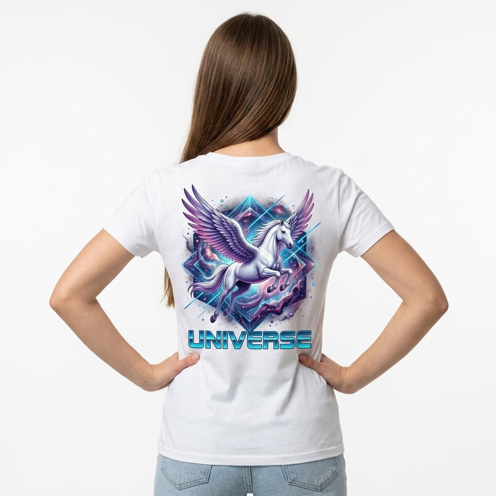 Universe Pegasus Galaxy Back Print Oversized T-Shirt